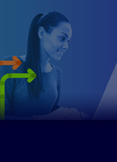 Banner for the blog ‘A Small Nudge for the Learner; a Giant Push to Build a Productive Habit’ – featuring a visual metaphor of a fly in a urinal to represent behavioral nudges, alongside corporate learners using mobile microlearning modules to form productive habits.