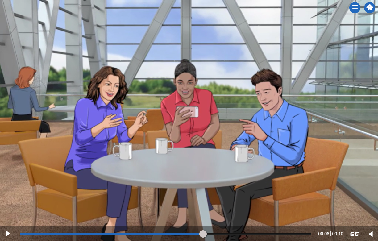 Employees from a global oil and gas corporation participating in Upside's cyber security training program. They are seen wearing VR headsets, fully immersed in interactive scenarios tailored to the oil and gas industry's cyber security challenges. In the background, a digital dashboard displays real-time feedback and progress tracking, ensuring effective learning outcomes.