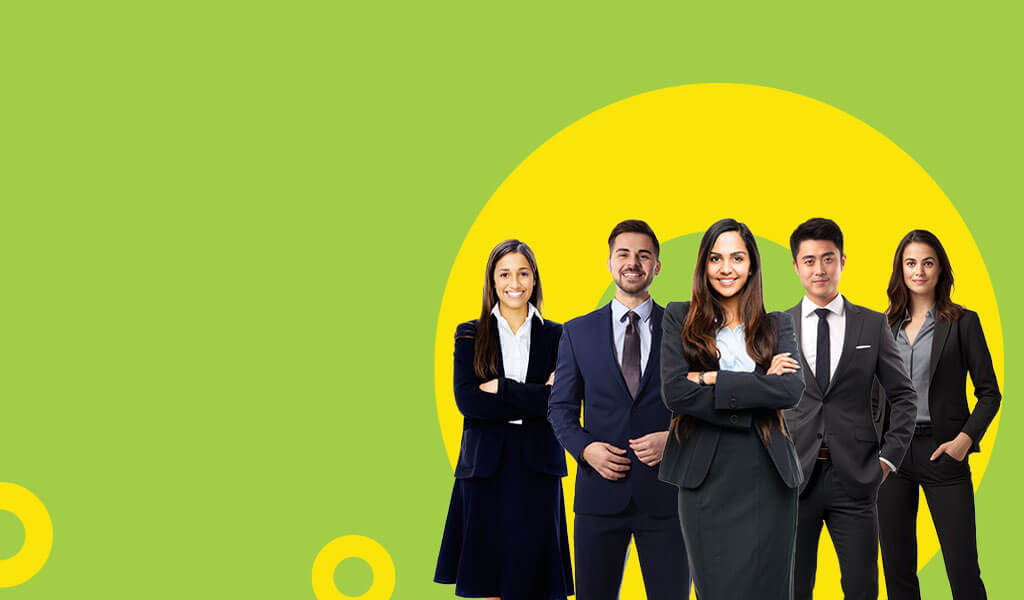 Banner image for staff augmentation services in eLearning, featuring a diverse group of standing professionals, symbolizing a ready team of experts available to support various eLearning projects. The image reflects flexibility, expertise, and seamless integration with client needs.